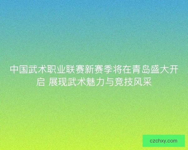 中国武术职业联赛新赛季将在青岛盛大开启 展现武术魅力与竞技风采