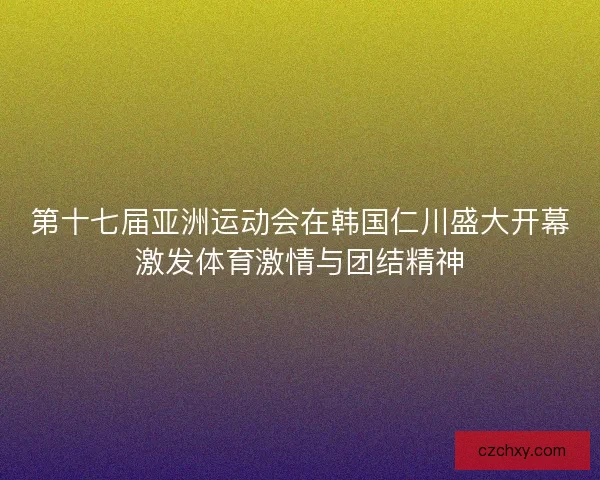 第十七届亚洲运动会在韩国仁川盛大开幕激发体育激情与团结精神