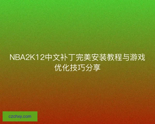 NBA2K12中文补丁完美安装教程与游戏优化技巧分享