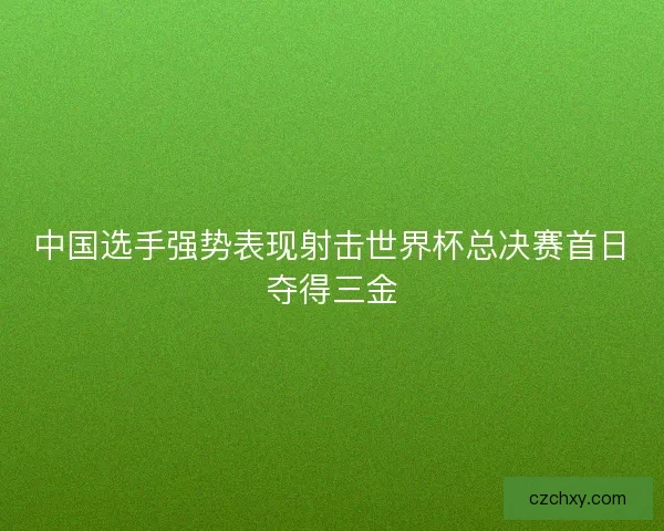 中国选手强势表现射击世界杯总决赛首日夺得三金